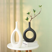 Sleek Nordic-Inspired Circular Ceramic Vase