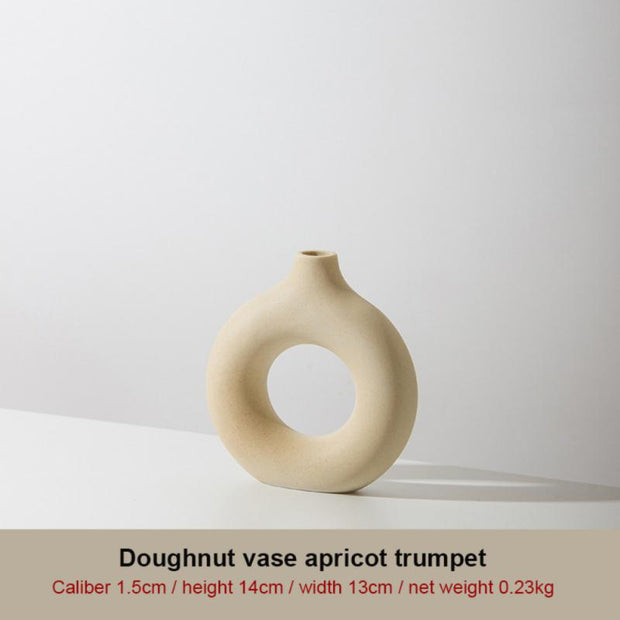 Sleek Circular Ceramic Vase